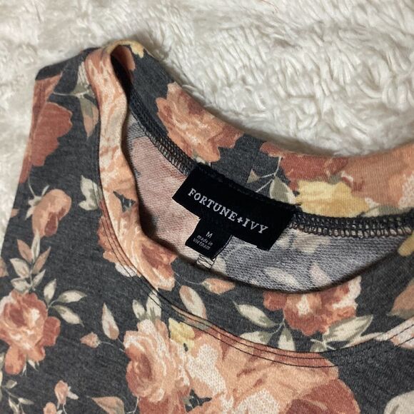 Fortune + Ivy Desert Rose Pale Flower with Grey Jersey Knit Background - Picture 7 of 12